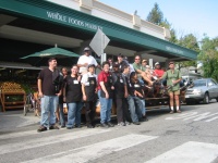 On our way back we stopped at Whole Foods once again where they treated us to fruit and cookies and milk