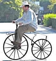 Tom Kabat testing a bike he has not reinvented at woodenbikes.com .... Yet!!